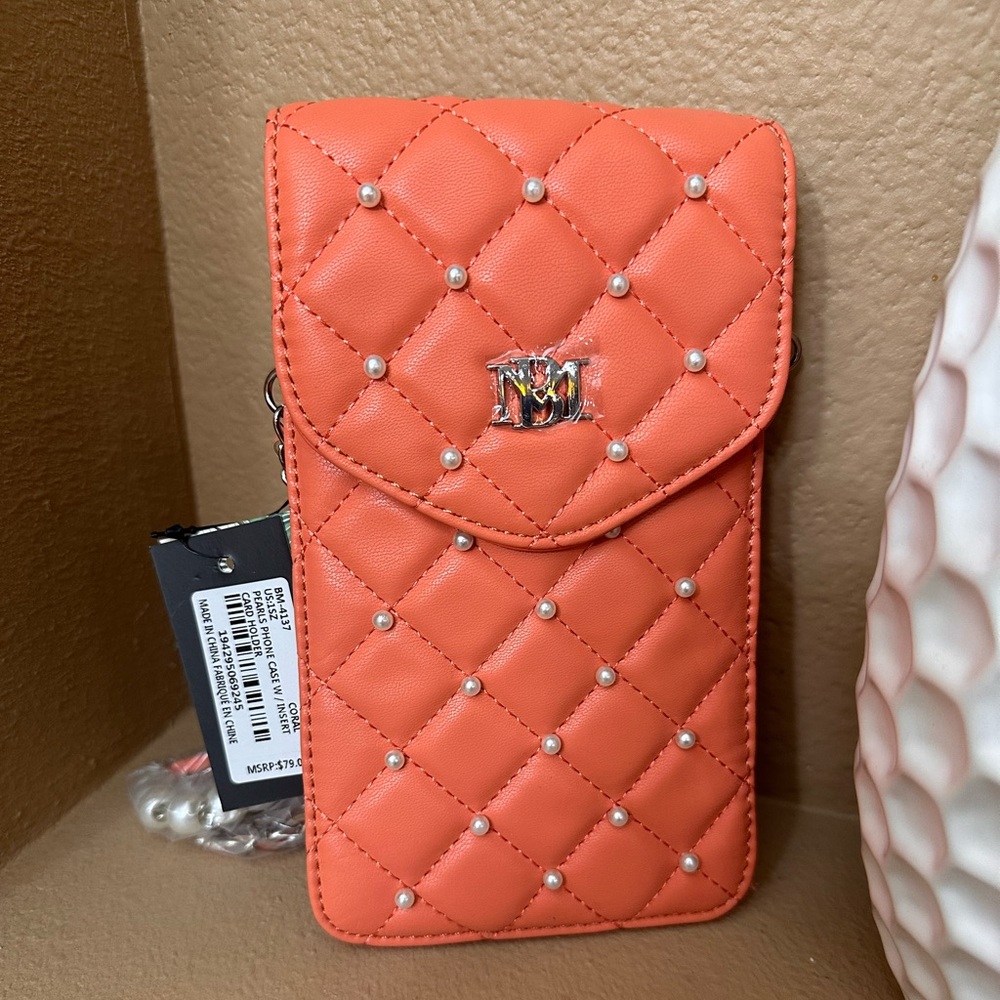 Badgley Mischka Coral Quilted Crossbody Bag